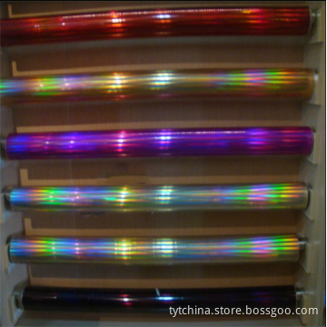Corlorful plain holographic hot stamping film for leather, textile